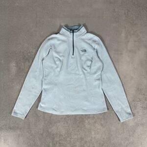 The North Face Quarter Zip Fleece Jacket Light Blue - Size: M/M